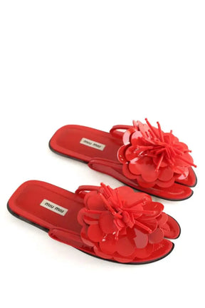 Sandales Miu Miu Rouge en Cuir