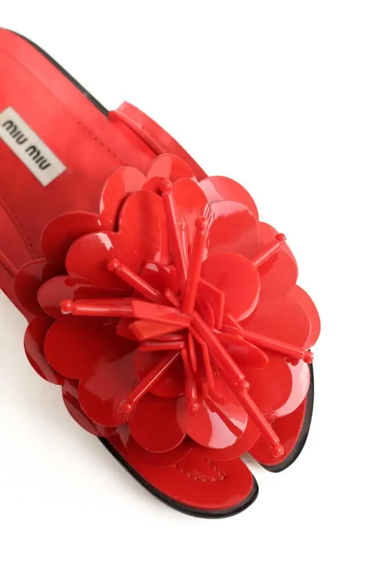 Sandales Miu Miu Rouge en Cuir