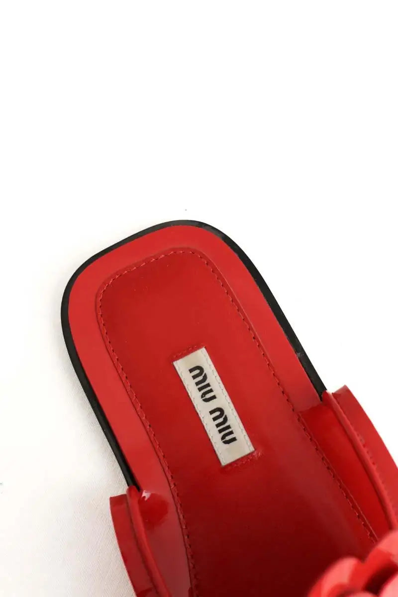 Sandales Miu Miu Rouge en Cuir