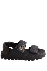 Sandales Miu Miu Sandales sportives en cuir nappa matelassé Noir en Cuir, taille 39 - Seconde Main