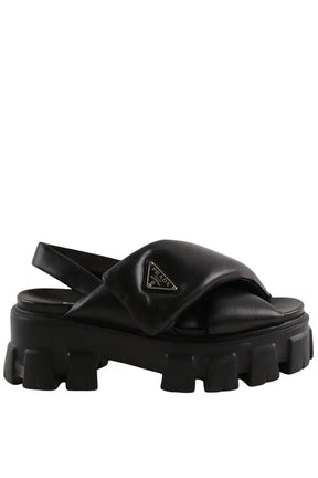 Sandales Prada Noir en Cuir, taille 35 - Seconde Main