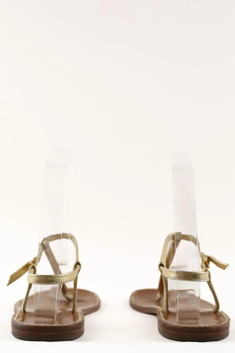 Sandales Rondini Doré en Cuir