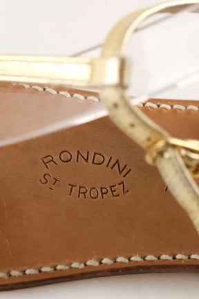 Sandales Rondini Doré en Cuir
