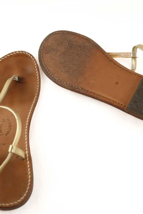 Sandales Rondini Doré en Cuir