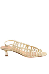 Sandales Rouje Doré en Cuir, taille 40 - Seconde Main