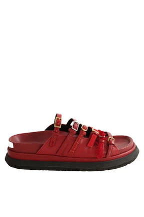 Sandales Sacai Rouge en Cuir, taille 37 - Seconde Main