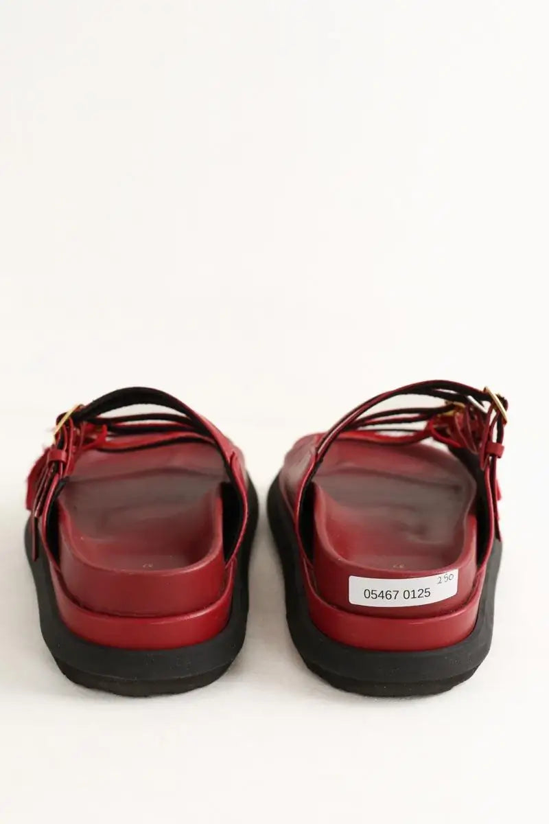 Sandales Sacai Rouge en Cuir