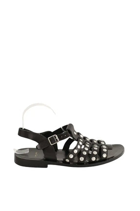 Sandales Saint Laurent Noir en Cuir, taille 41 - Seconde Main
