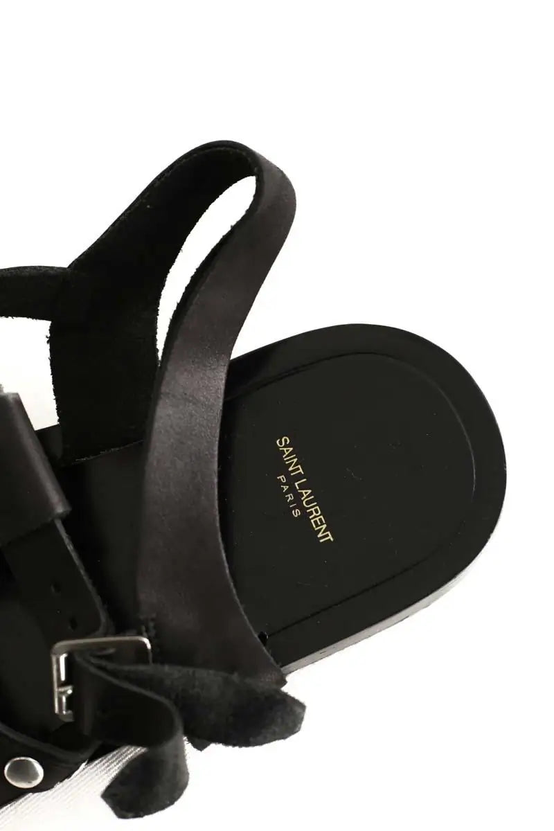 Sandales Saint Laurent Noir en Cuir