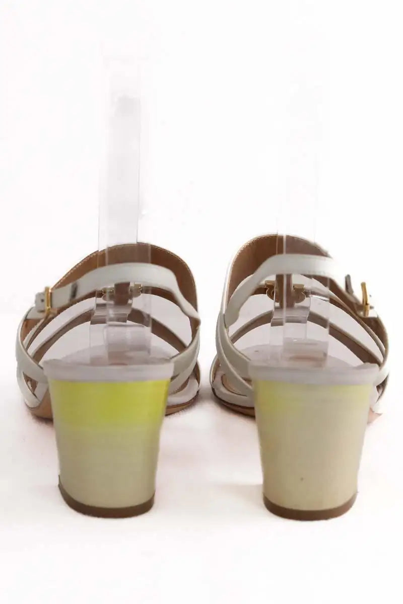 Sandales Salvatore Ferragamo Blanc en Cuir