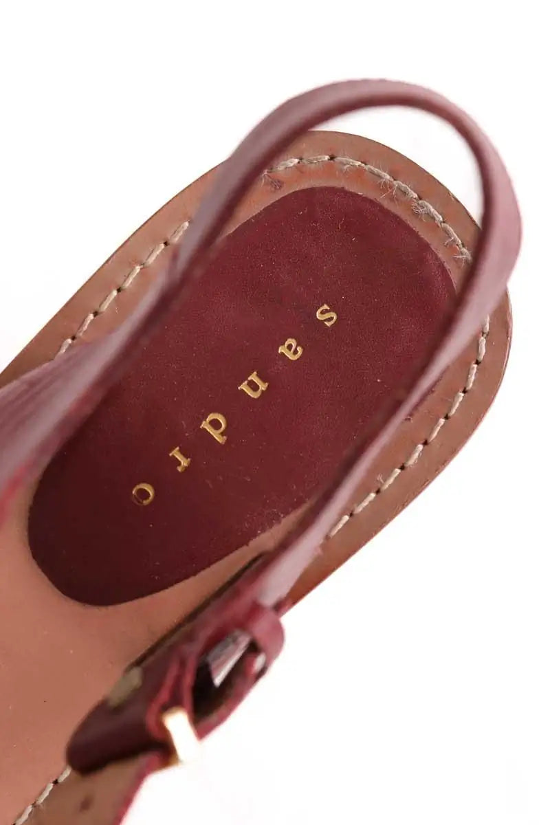 Sandales Sandro Bordeaux en Cuir