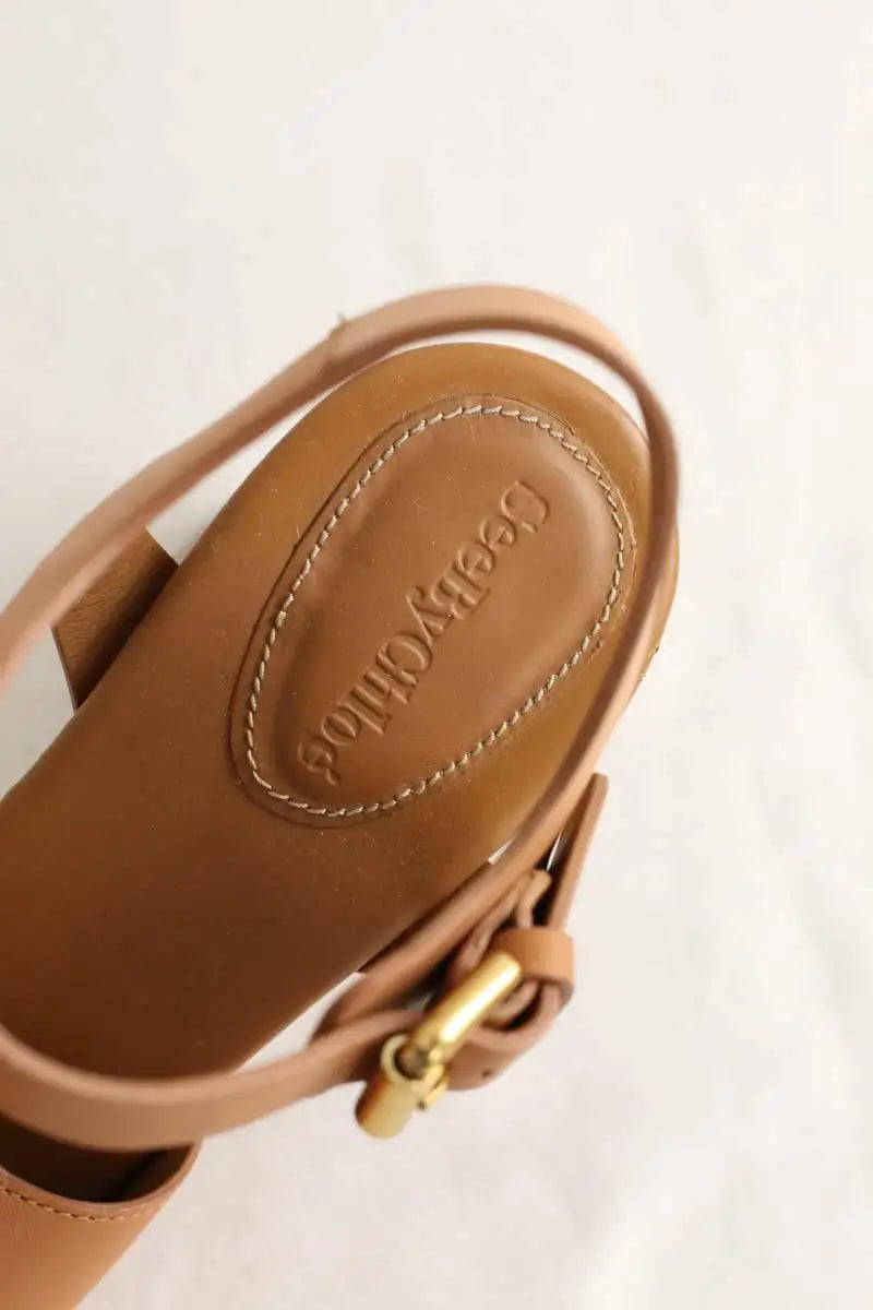 Sandales See By Chloé Camel en Cuir