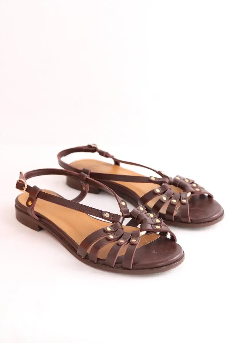 Sandales Sézane Marron en Cuir