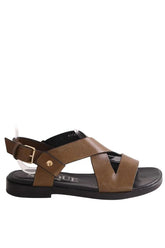 Sandales Socque Kaki en Cuir, taille 39 - Seconde Main