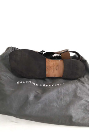 Sandales Socque Kaki en Cuir