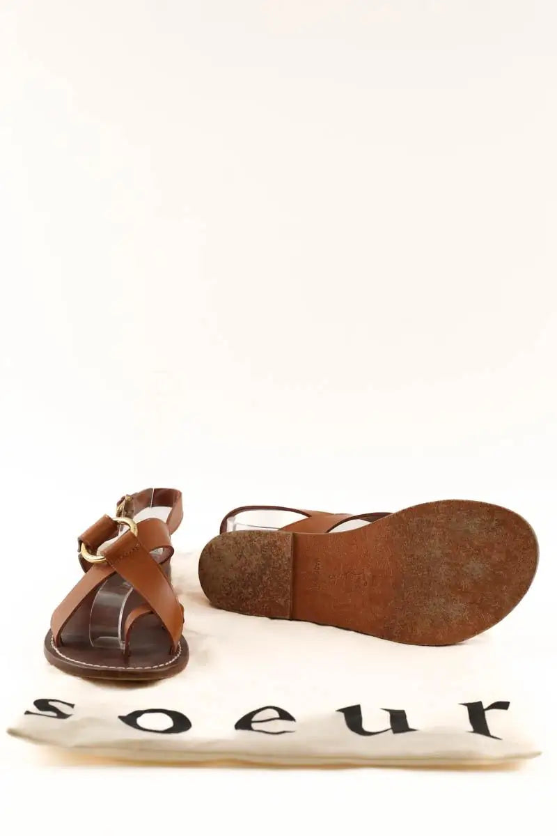 Sandales Soeur Marron en Cuir
