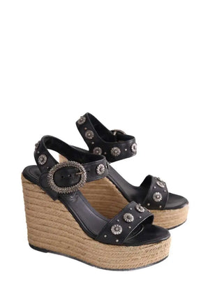 Sandales The Kooples Noir en Cuir