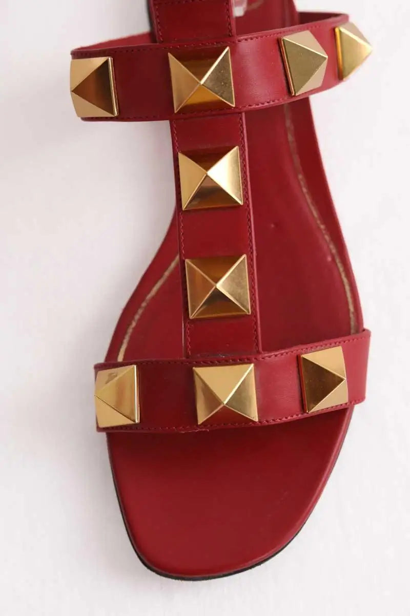 Sandales Valentino Rouge en Cuir