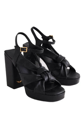 Sandales Zadig & Voltaire Forget me knot Noir en Cuir