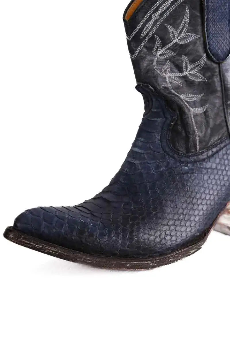Santiags Old Gringo Bleu en Cuirs exotiques