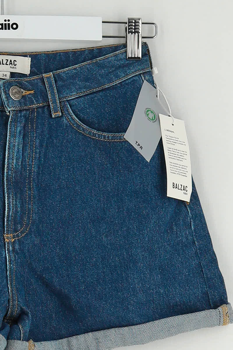 Short Balzac Bleu en Coton
