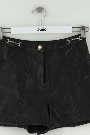 Short Maje Noir en Cuir