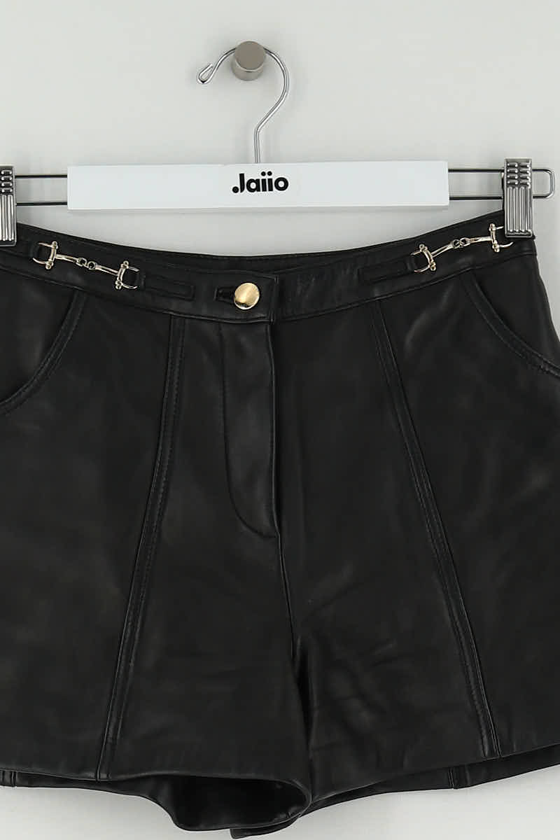 Short Maje Noir en Cuir