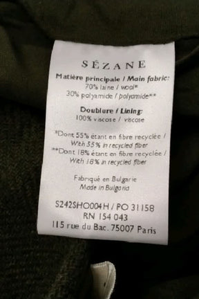 Short Sézane Kaki en Laine