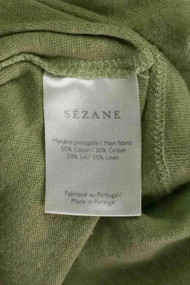 T-shirt Sézane Kaki en Coton