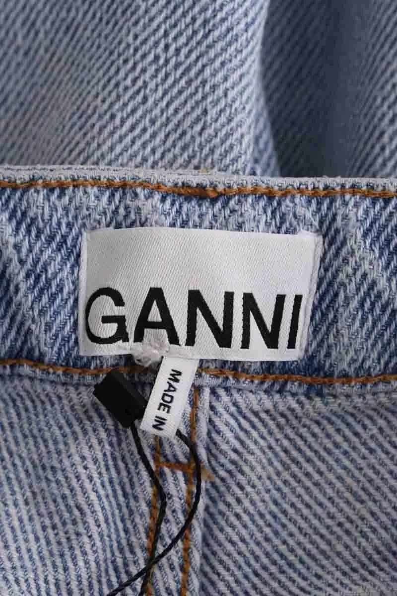Jean large Ganni Bleu en Coton