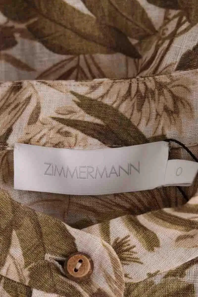 Chemise Zimmermann Kaki en Lin