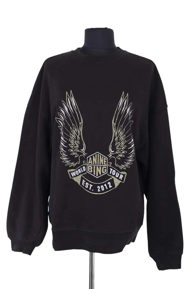 Sweatshirt Anine Bing Noir en Coton, taille S - Seconde Main