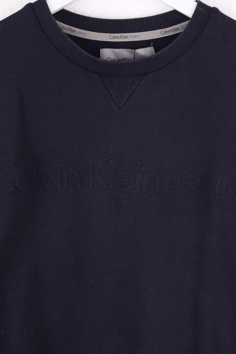 Sweatshirt Calvin Klein Marine en Coton