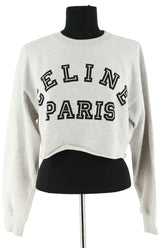 Sweatshirt Celine Gris en Coton, taille S - Seconde Main