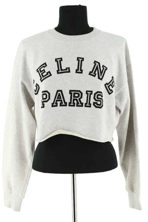 Sweatshirt Celine Gris en Coton, taille S - Seconde Main