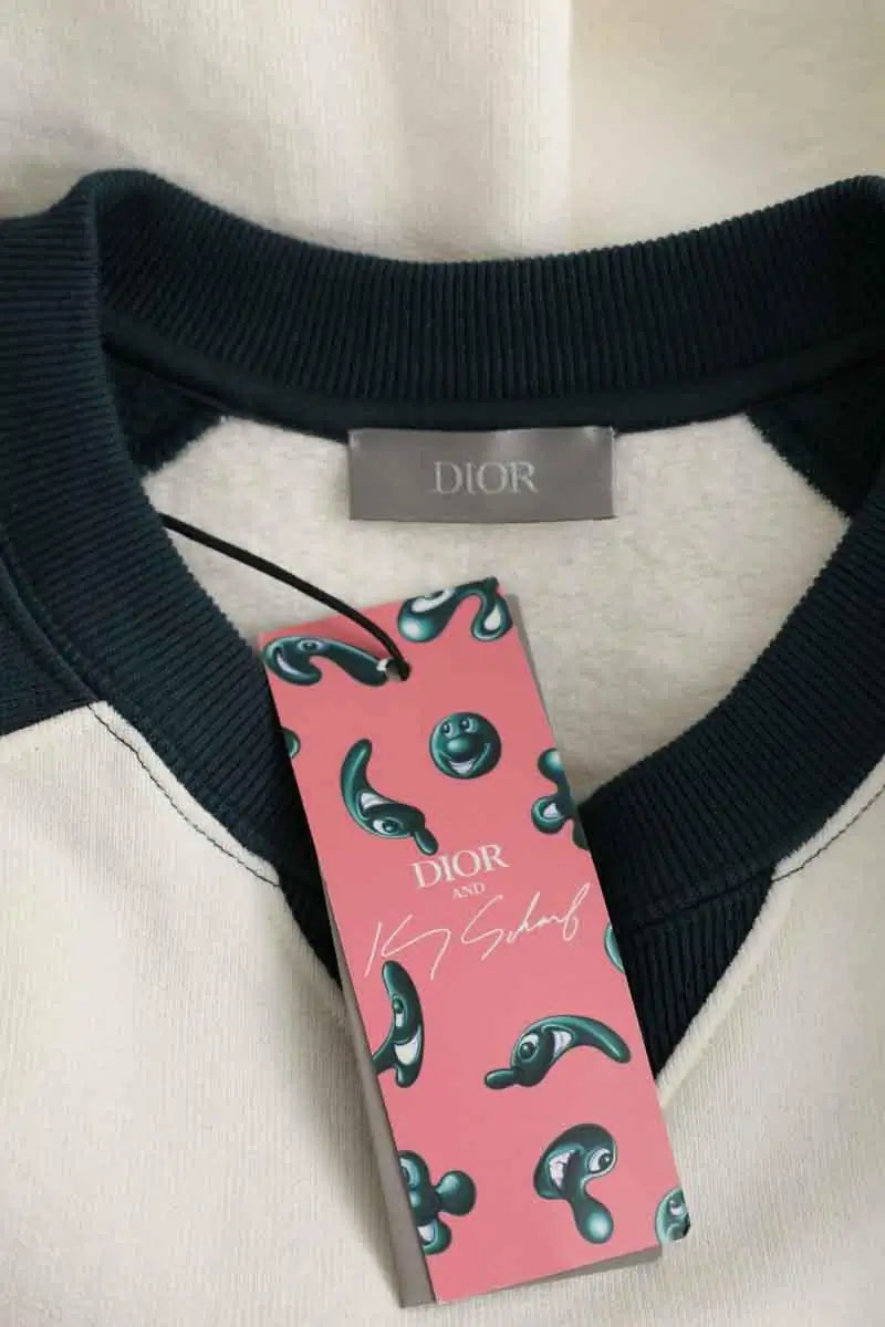 Sweatshirt Dior Kenny Scharf Varsity Blanc en Coton