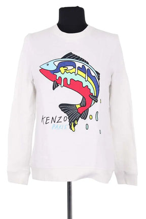 Sweatshirt Kenzo Blanc en Coton, taille M - Seconde Main