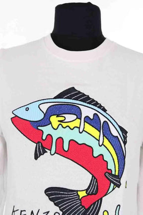 Sweatshirt Kenzo Blanc en Coton