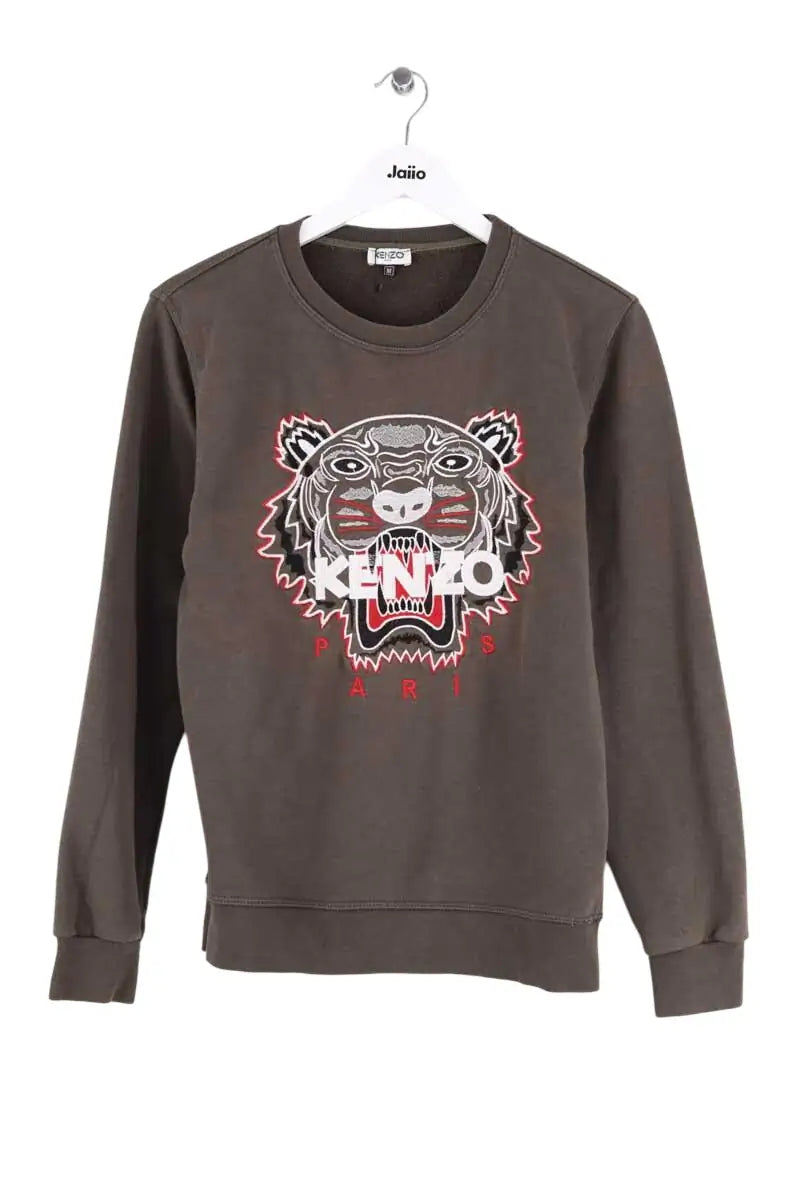 Sweatshirt Kenzo Kaki en Coton, taille M - Seconde Main