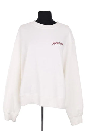 Sweatshirt Longchamp Blanc en Coton, taille S - Seconde Main