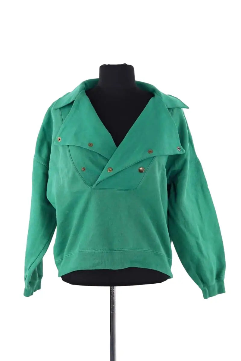 Sweatshirt Sézane Vert en Coton, taille XS - Seconde Main