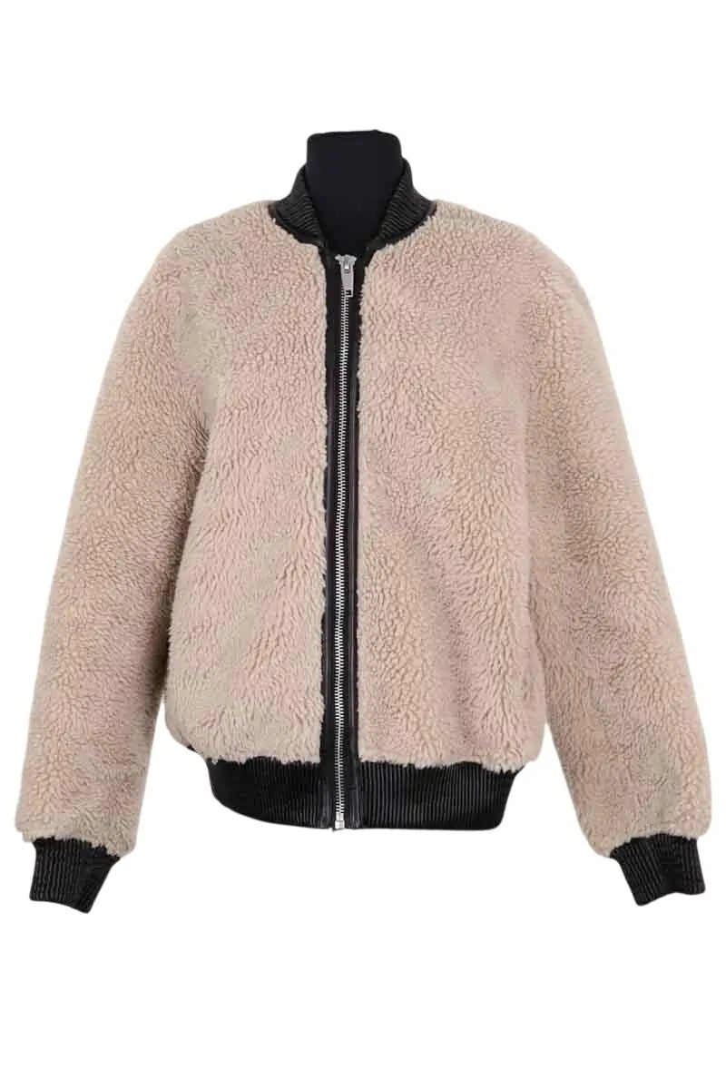 Blouson The Kooples Beige en Synthétique, taille S - Seconde Main