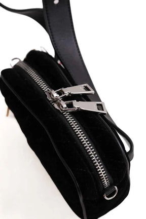 Sac banane Sandro Noir en Velours