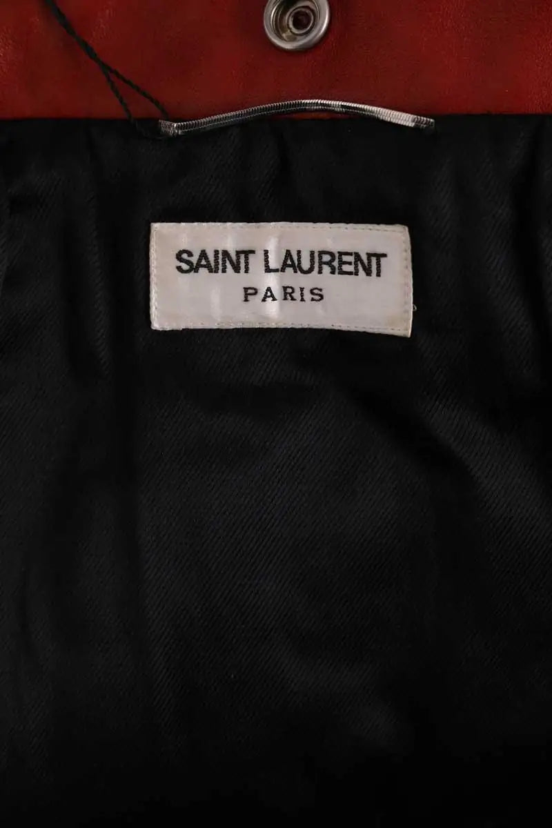 Veste Saint Laurent Rouge en Cuir