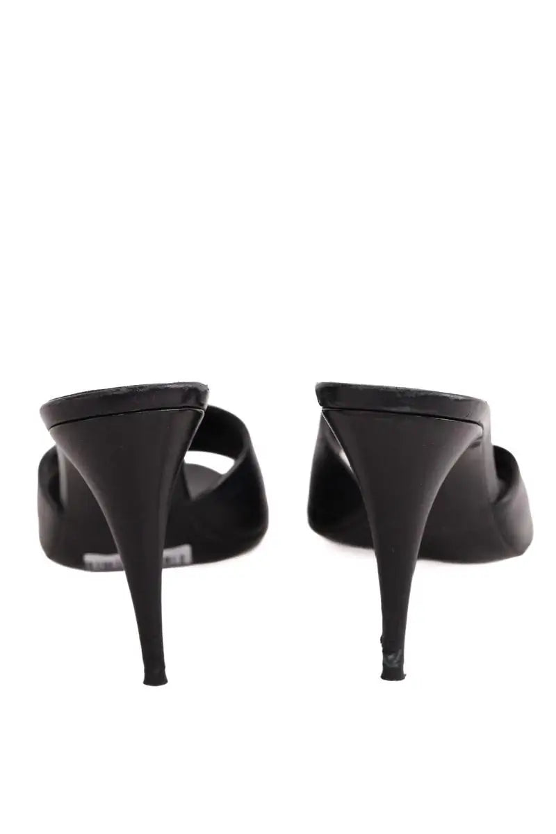 Talons Saint Laurent Noir en Cuir