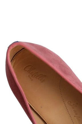 Mocassins Chatelles Rose en Velours