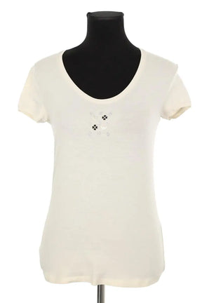 T-shirt Armani Jeans Ecru en Coton, taille S - Seconde Main
