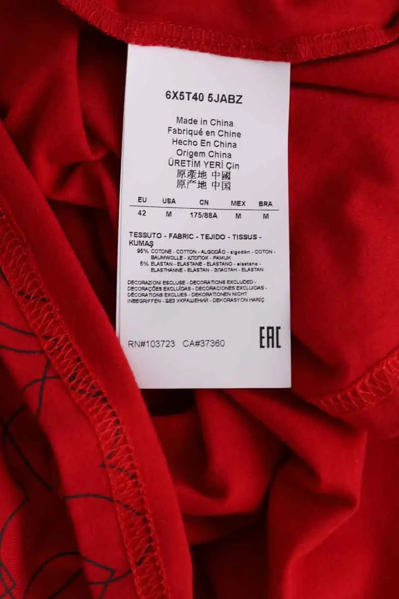 T-shirt Armani Jeans Rouge en Coton