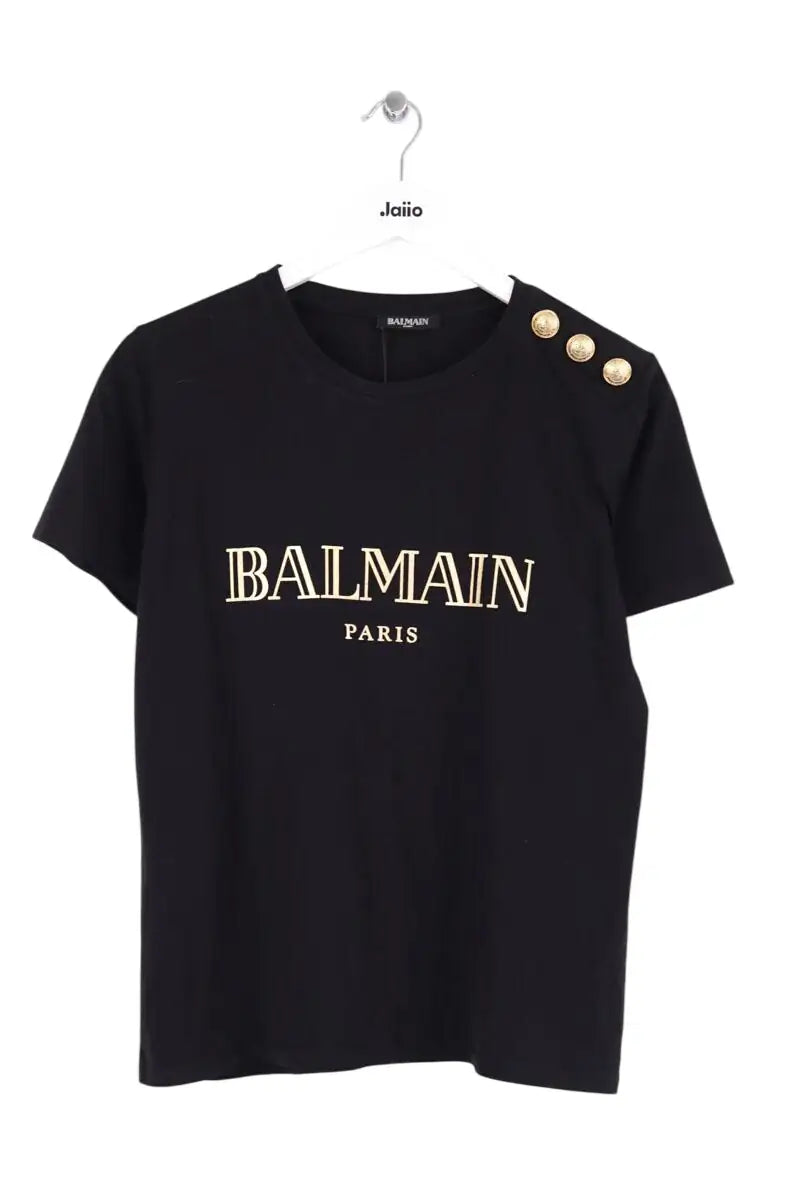 T-shirt Balmain Noir en Coton, taille M - Seconde Main