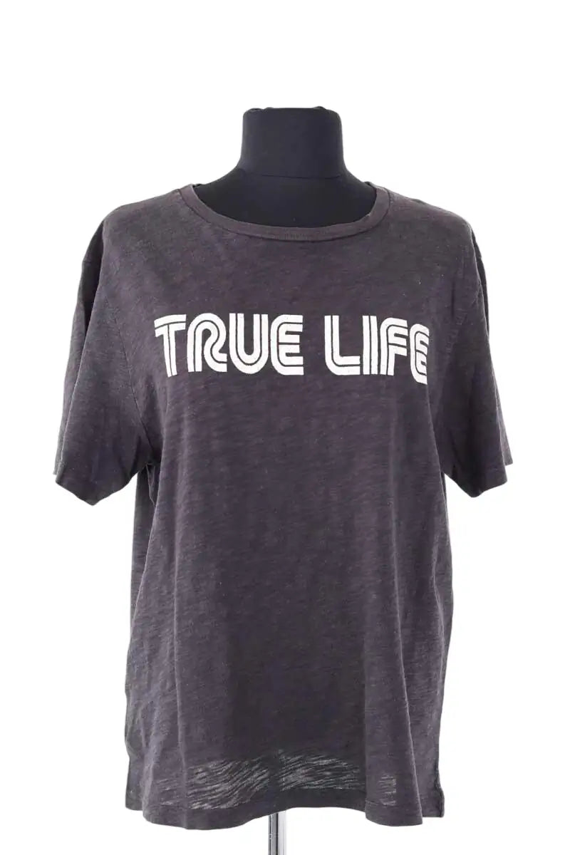 T-shirt Ba&Sh Anthracite en Lin, taille S - Seconde Main